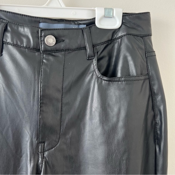 Indigo Rising Black Faux Leather Straight Leg Pants Size 25 Baddie Night Out - Picture 3 of 4